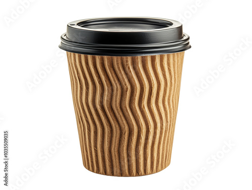 Wallpaper Mural Coffee cup with wavy design, black lid, on white isolated background. Torontodigital.ca