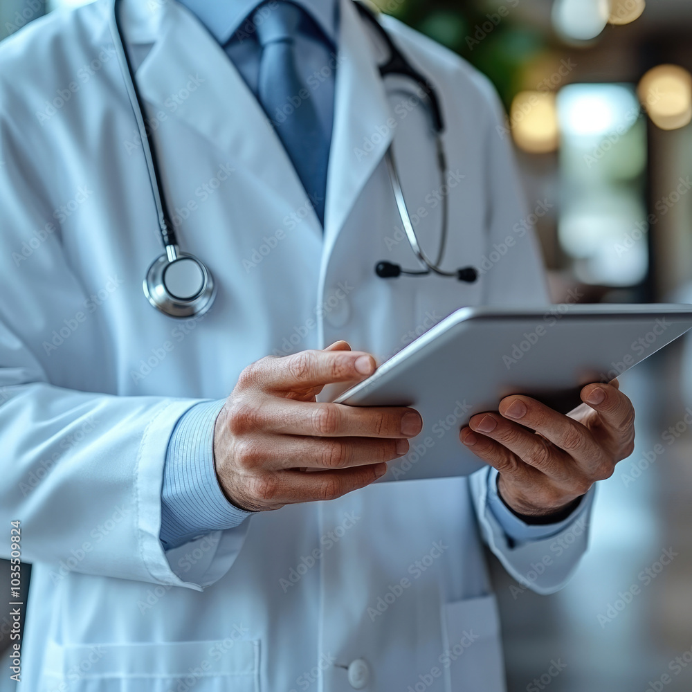 Doctor Consults Patient Using Tablet Doctor Consults Patient Using Tablet