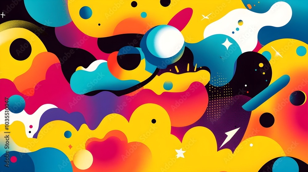 Fototapeta premium Abstract Colorful Shapes Background Geometric Design with Bright Colors