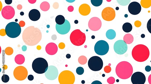 Colorful Circles Pattern Abstract Background Geometric Shapes White Background