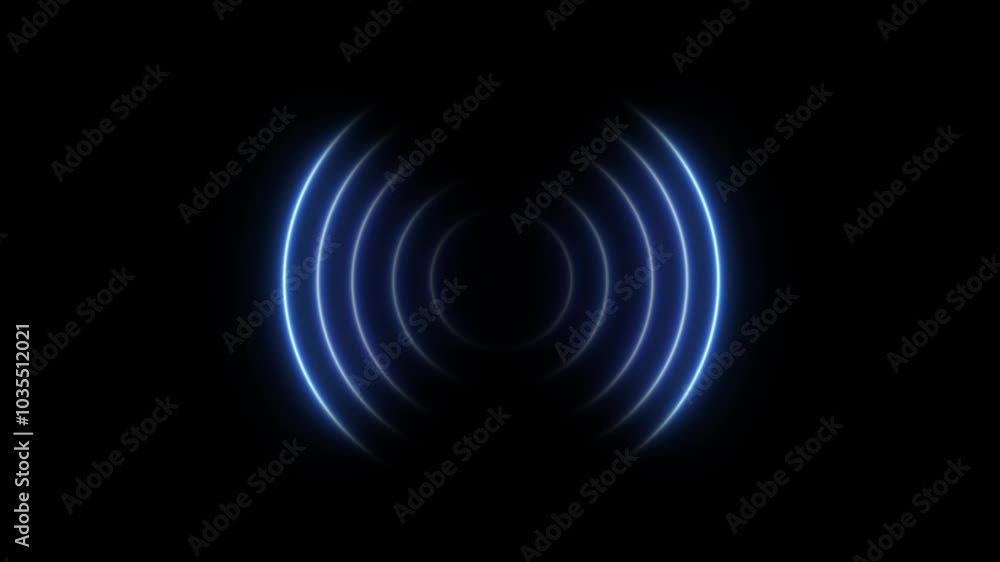 Abstract neon radio waves signal animation seamless loop background. Abstract neon radio waves signal animation seamless loop background.