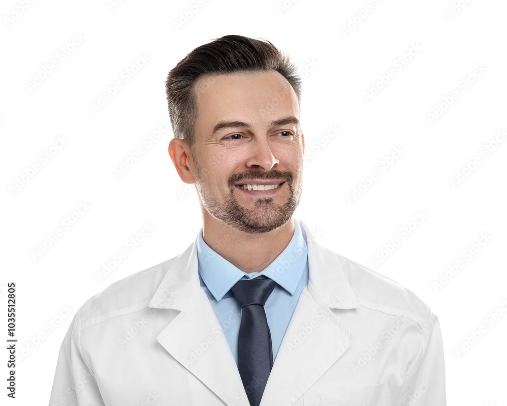 Portrait of smiling doctor isolated on white Portrait of smiling doctor isolated on white