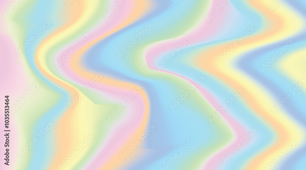 Abstract pastel rainbow background with fluid wavy curves flowing for dreamy and ethereal illustration Abstract pastel rainbow background with fluid wavy curves flowing for dreamy and ethereal illustration