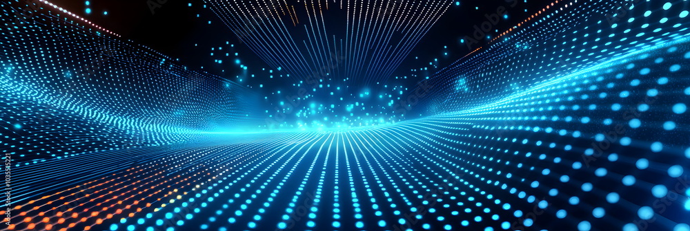 Digital Matrix Tunnel: Abstract digital art depicting a futuristic tunnel of light and data, glowing with vibrant blue and orange hues. Perfect for tech, AI, and virtual reality concepts. Digital Matrix Tunnel: Abstract digital art depicting a futuristic tunnel of light and data, glowing with vibrant blue and orange hues. Perfect for tech, AI, and virtual reality concepts.