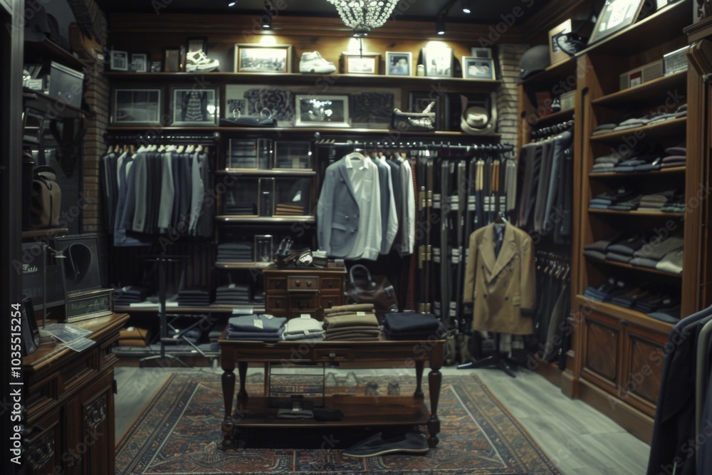 Interior of a luxury mens wear store Interior of a luxury mens wear store