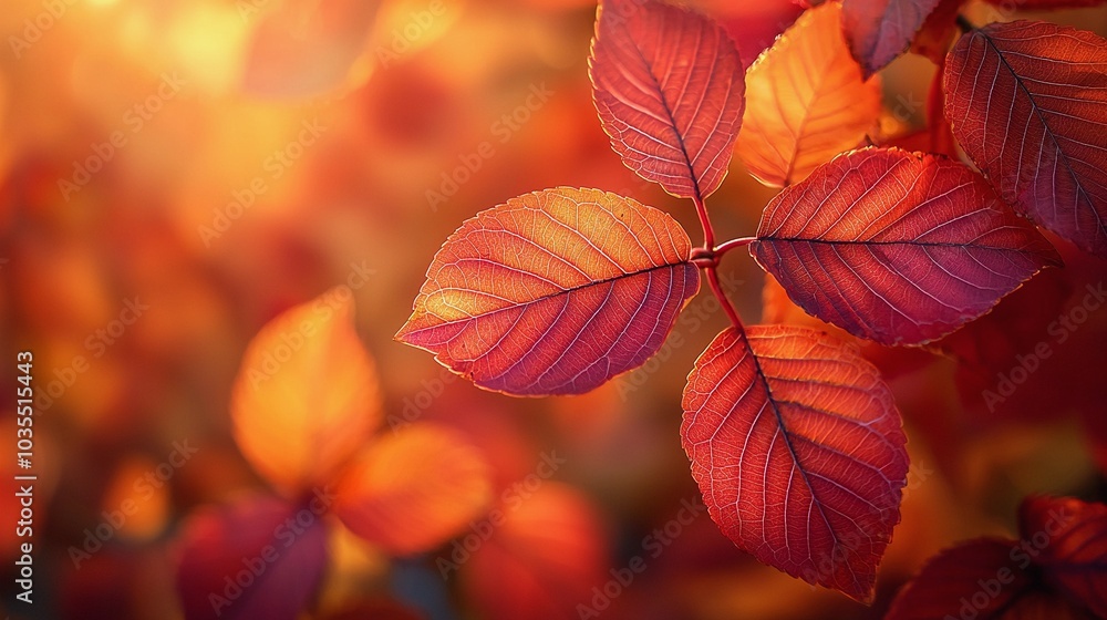 Vibrant Autumn Leaves in Golden Afternoon Light Vibrant Autumn Leaves in Golden Afternoon Light