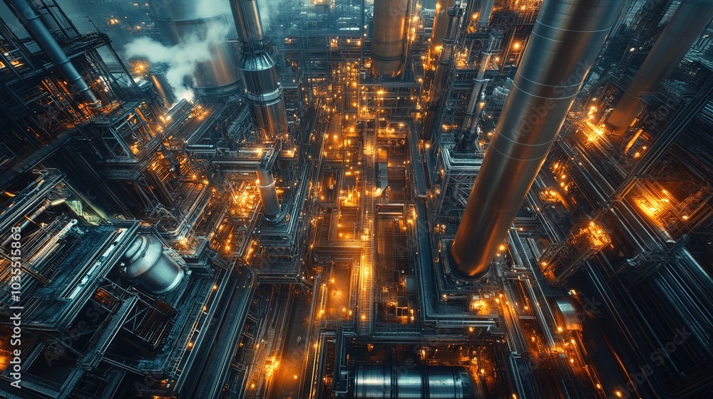 A sprawling industrial building housing interconnected machine A sprawling industrial building housing interconnected machine
