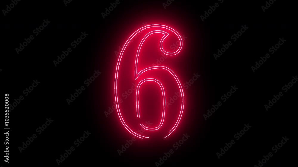 a sketch illustration of the number 6 or number six with red rays around it a sketch illustration of the number 6 or number six with red rays around it