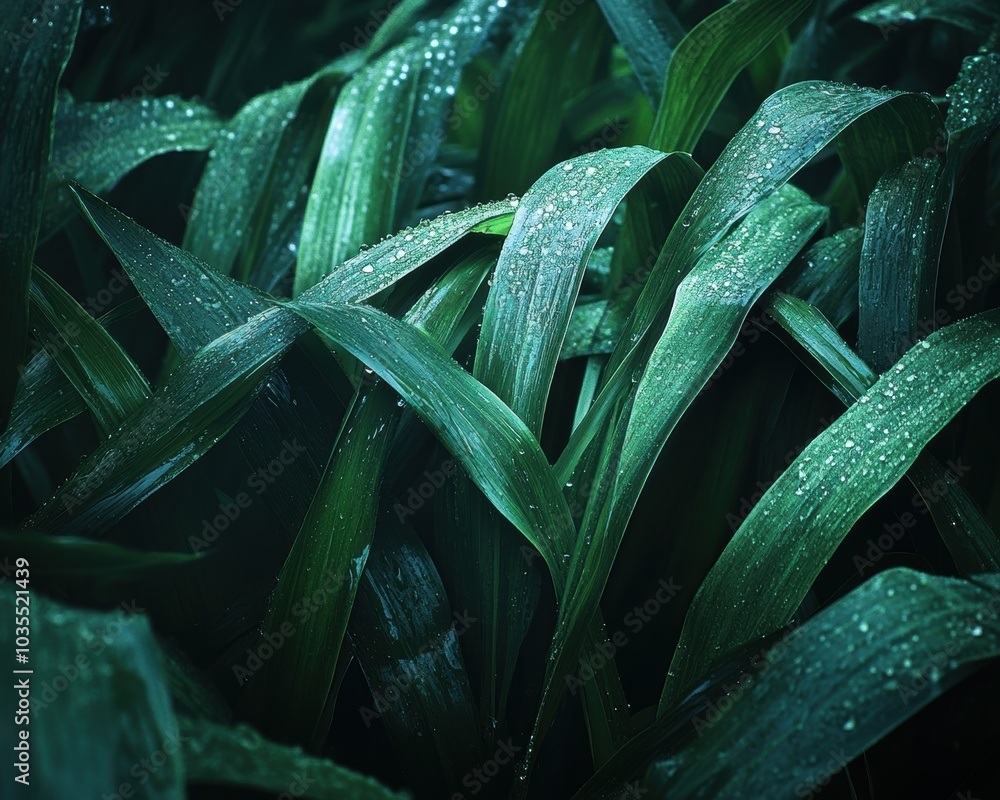 Obraz premium Close up of a plant with water droplets on it - Nature