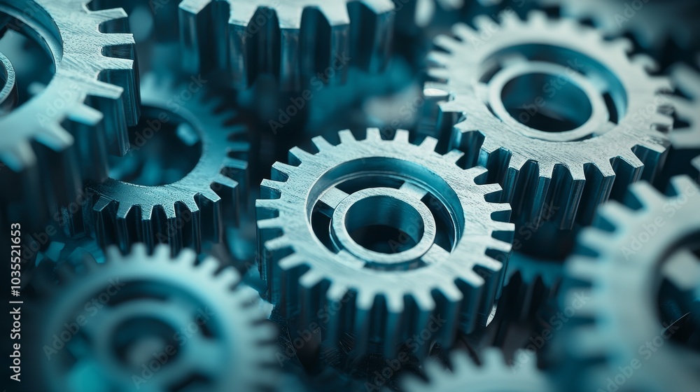Interconnected Gears in 3D Infographic Design Interconnected Gears in 3D Infographic Design