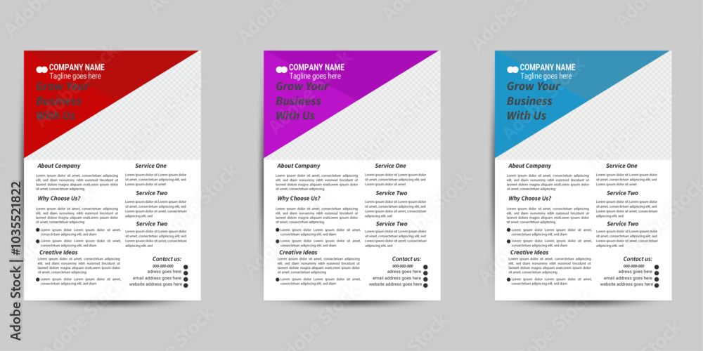 simple creative modern flyer layout template design with red,purple and blue color simple creative modern flyer layout template design with red,purple and blue color