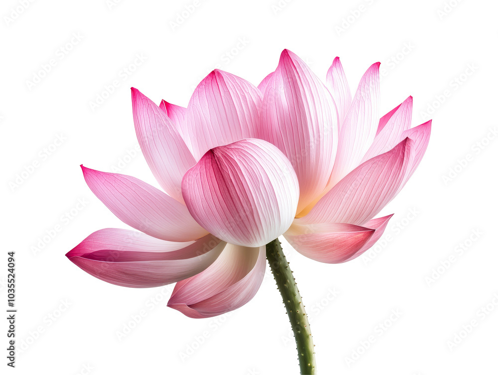 Delicate pink lotus flower isolated on transparent background, high-quality, png Delicate pink lotus flower isolated on transparent background, high-quality, png