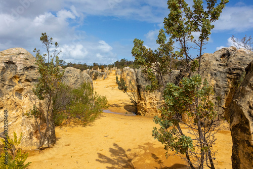 The Pinnacles at Nambung National Park in Western Australia. Stunning desert landscape.