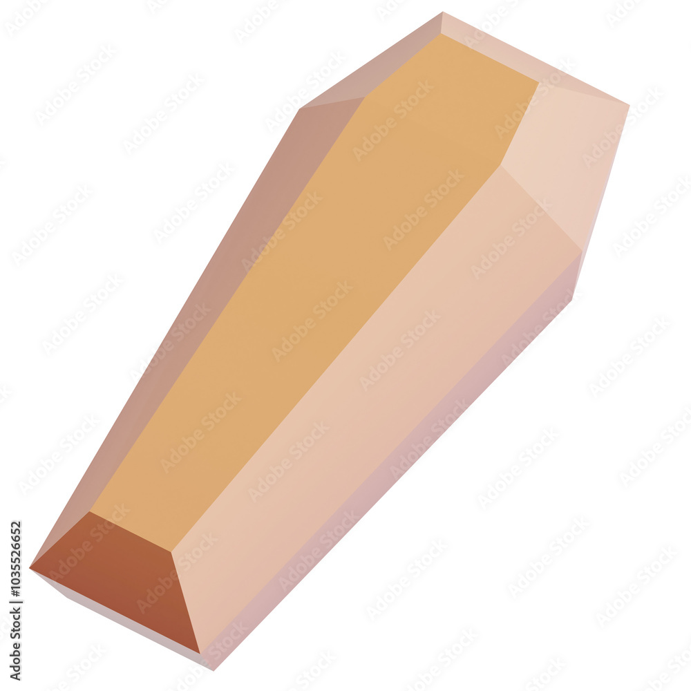 3D illustration of brown coffin 3D illustration of brown coffin