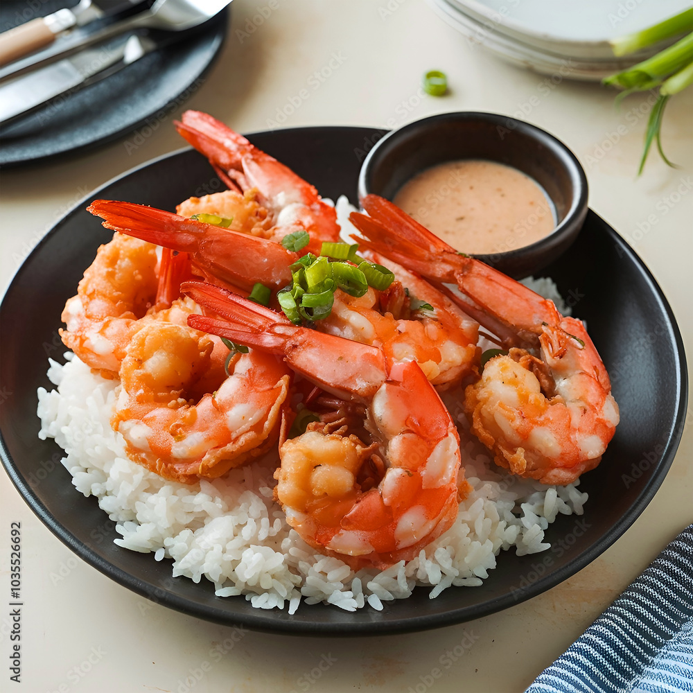 Seafood Plate from Above with Grilled shrimps. Seafood Plate from Above with Grilled shrimps.
