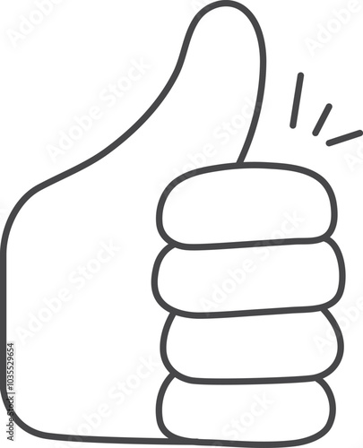 A thumbs up sign with a white background