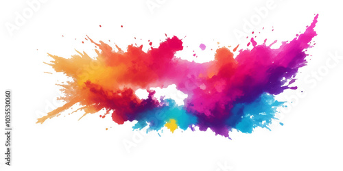 Multicolor powder explosion on White background. Colored cloud. Colorful dust explode. Paint Holi. colorful rainbow Holi paint color powder explosion with bright colors isolated white background.	