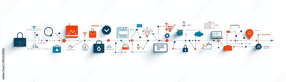 Flat Design Infographic with Bold and Crisp Lines Flat Design Infographic with Bold and Crisp Lines
