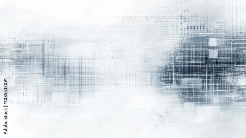 Obraz premium Futuristic White and Gray Technology Background, sleek digital design, abstract patterns, seamless integration, ideal for presentations, tech innovations, and modern interfaces