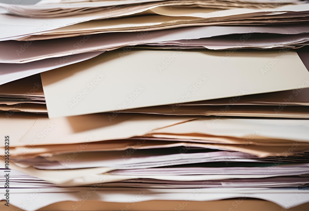 15-8 massive stack of paper is visible, showcasing the spines of various sheets neatly arranged.
15-8 massive stack of paper is visible, showcasing the spines of various sheets neatly arranged.