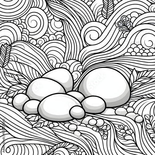 Waves Ondas diseños anti estress para colorear photo