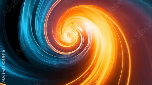 Dynamic Swirl of Blue and Orange Lights in Motion

 photo