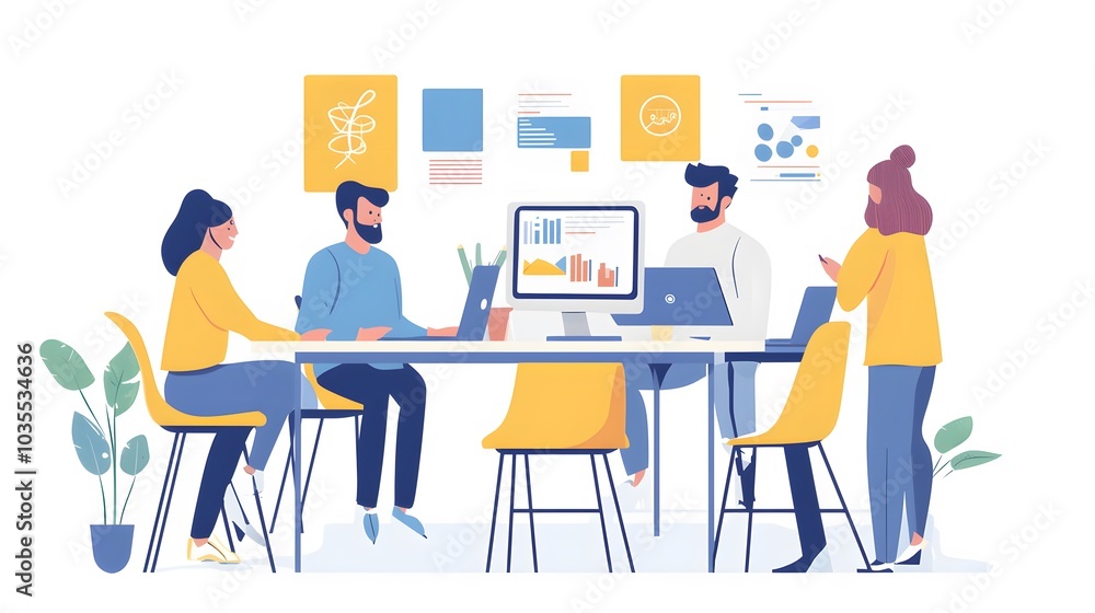55. A creative team collaborating on a branding project 55. A creative team collaborating on a branding project