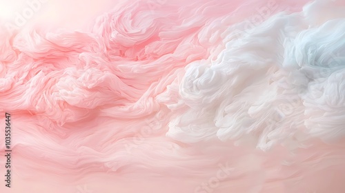 Soft swirls of pink and white a dreamy abstract representation of ethereal clouds in motion