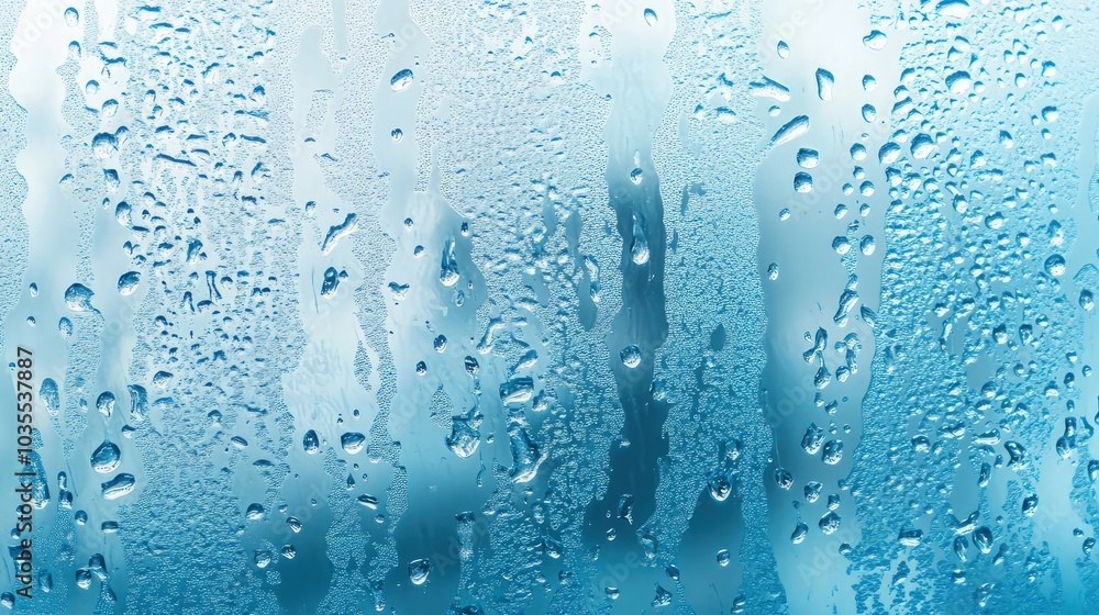 Liquid, wet and zen concept - Water texture abstract background, aqua drops on blue glass . Liquid, wet and zen concept - Water texture abstract background, aqua drops on blue glass .