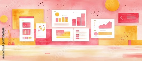 Business Visuals in Watercolor Style Infographic Design
