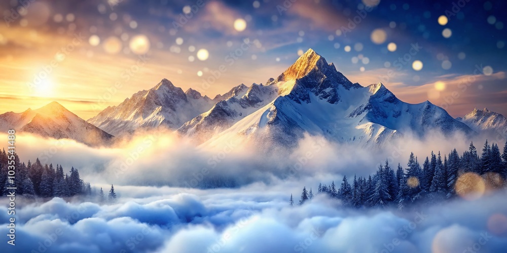 Snowy Mountain Peaks in Fog - Bokeh Effect Photography for Stunning Landscapes Snowy Mountain Peaks in Fog - Bokeh Effect Photography for Stunning Landscapes