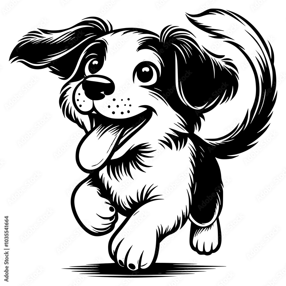 Smiling Dog Line art silhouette vector Smiling Dog Line art silhouette vector