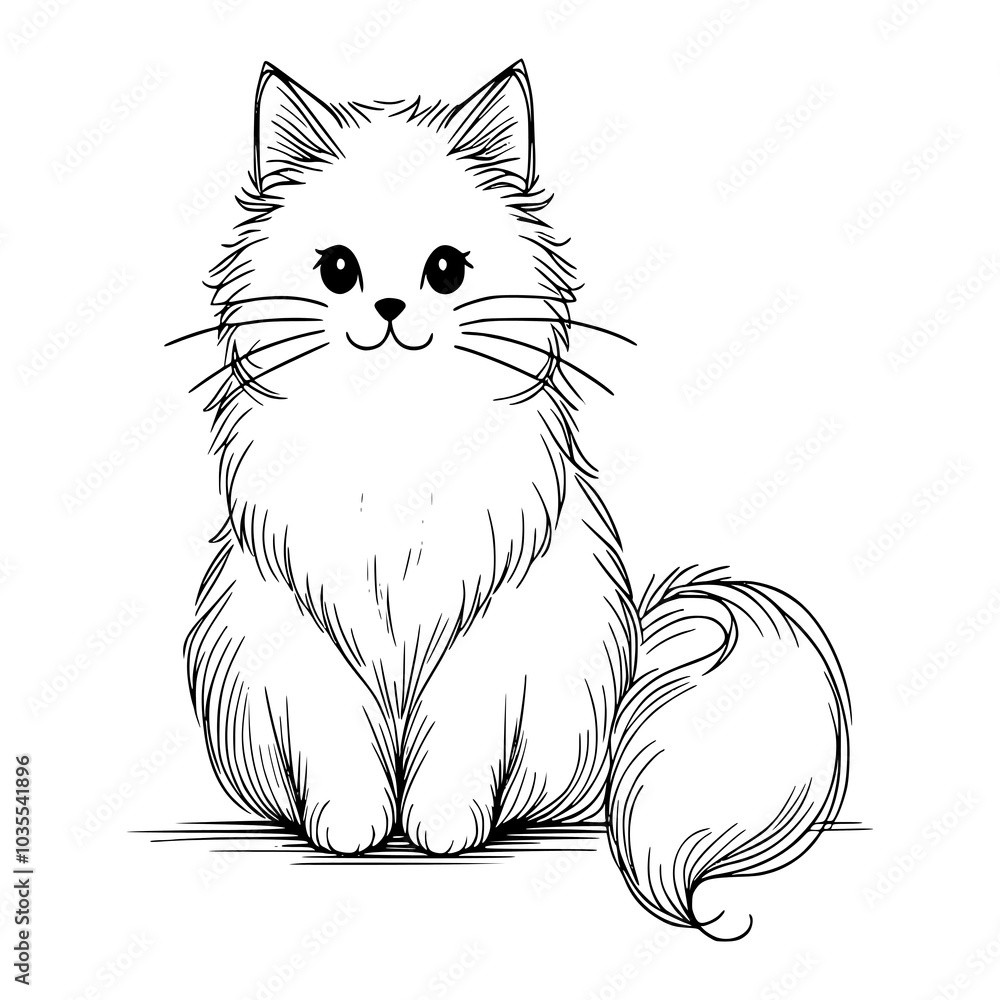 Obraz premium Cat line art silhouette 