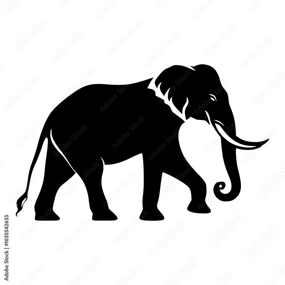 Obraz premium Big elephant silhouette vector 