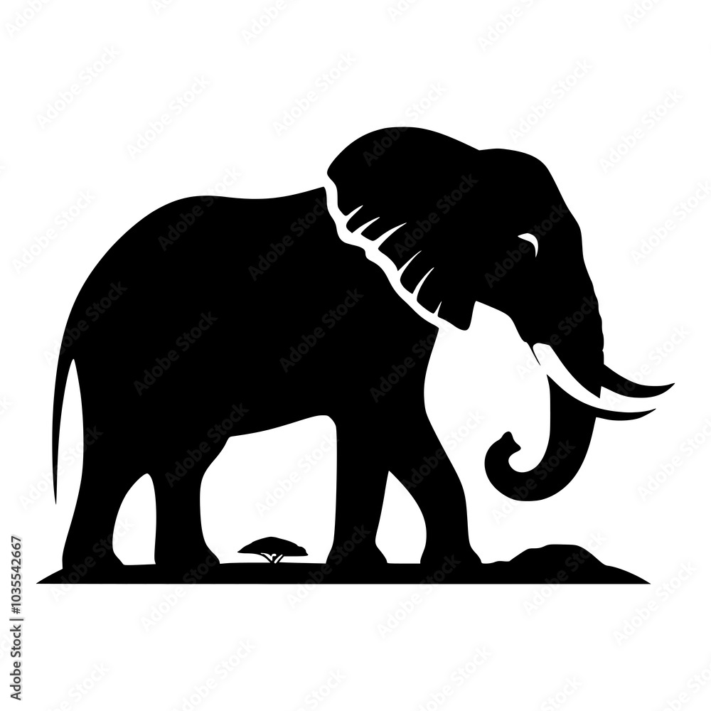 Obraz premium Elephant vector silhouette 