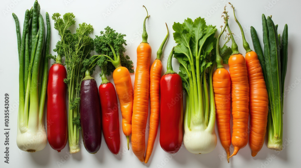 Colorful Array of Fresh Vegetables Including Carrots, Peppers, and Onions – High-Quality Food Photography for Healthy Eating, Organic, and Nutrition Concept Colorful Array of Fresh Vegetables Including Carrots, Peppers, and Onions – High-Quality Food Photography for Healthy Eating, Organic, and Nutrition Concept