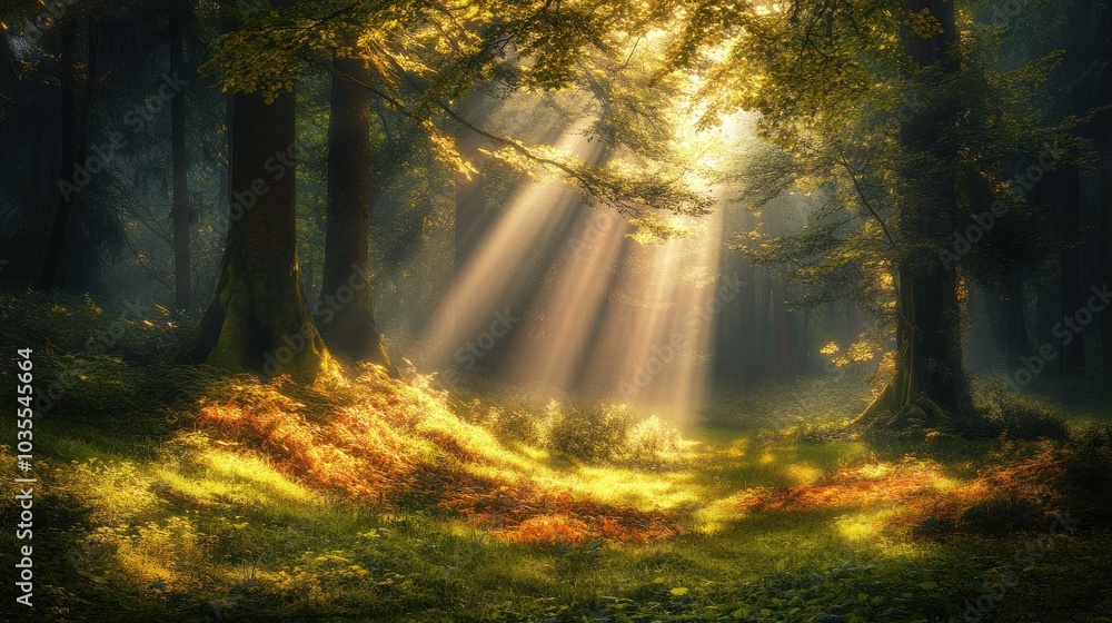 Sunbeams in the Forest