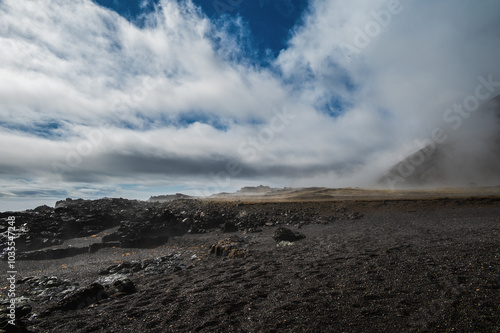 nature sceneries taken from Fauskasandur beach along the route 1 between hofn and Egilsstadir, Iceland photo