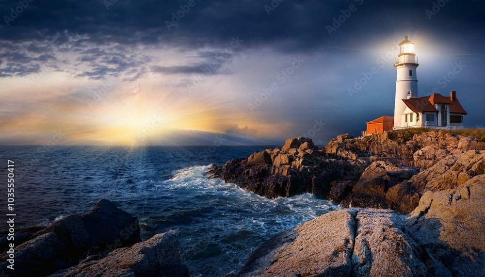 The lighthouse creates a perfect focal point in nature. The lighthouse creates a perfect focal point in nature.