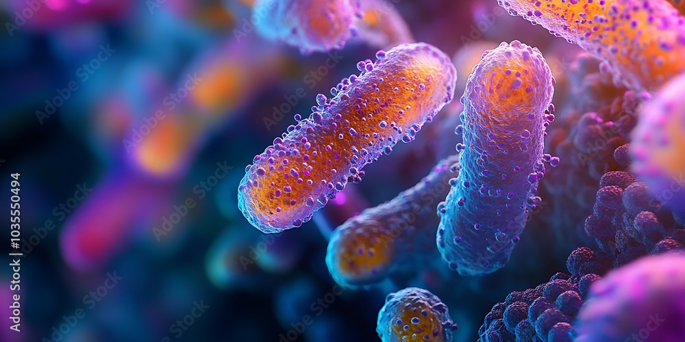 Close-up of bacteria under a microscope Close-up of bacteria under a microscope
