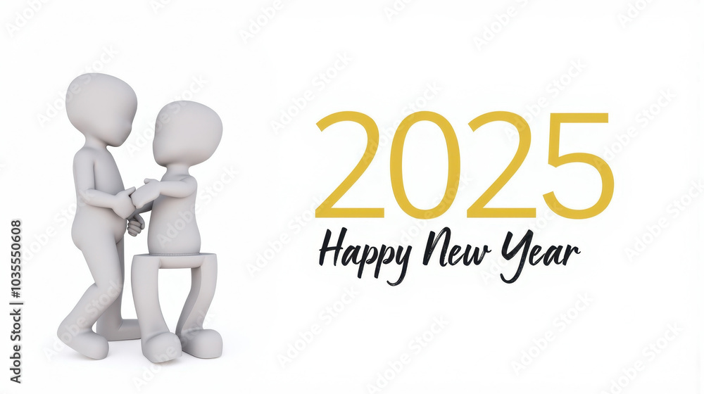 New Year greeting card featuring the number New Year greeting card featuring the number
