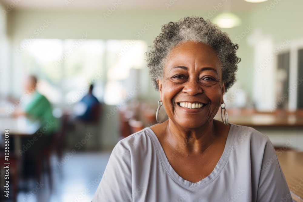 Portrait of a elderly African American woman in a nursing home Portrait of a elderly African American woman in a nursing home