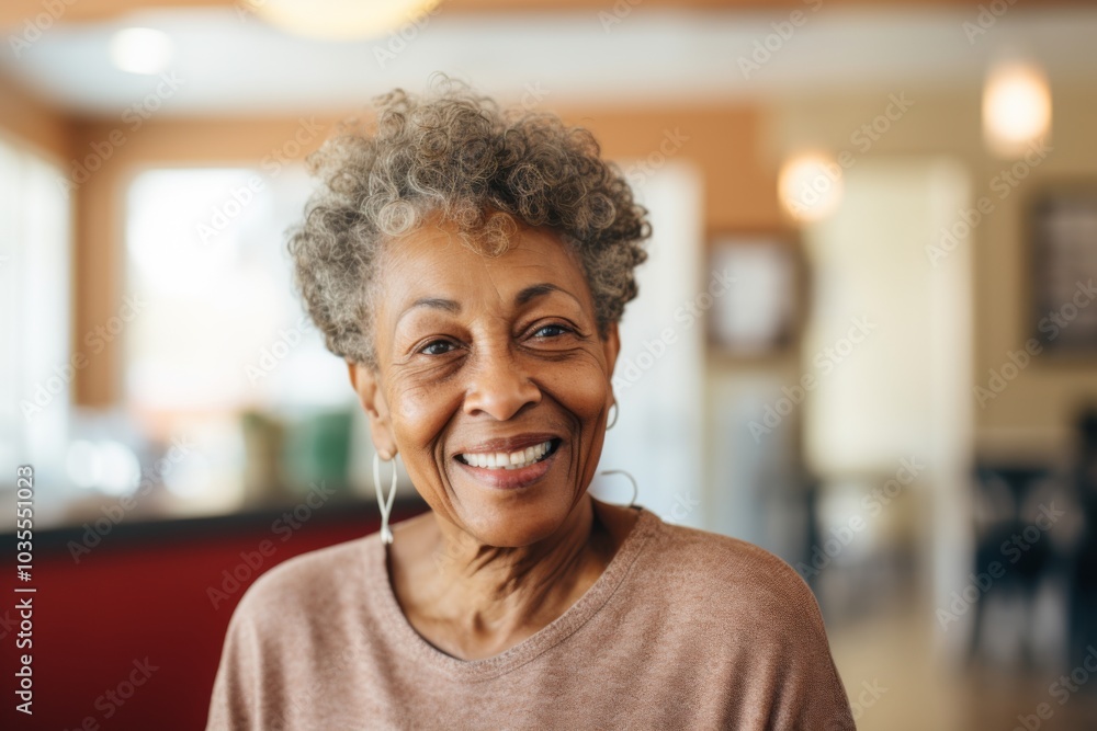 Portrait of a elderly African American woman in a nursing home Portrait of a elderly African American woman in a nursing home