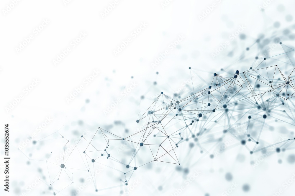 Fototapeta premium Abstract Network of Connected Dots and Lines on a White Background