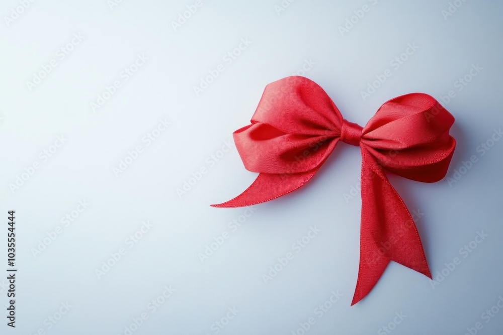 Elegant Red Bow on Soft Background Elegant Red Bow on Soft Background