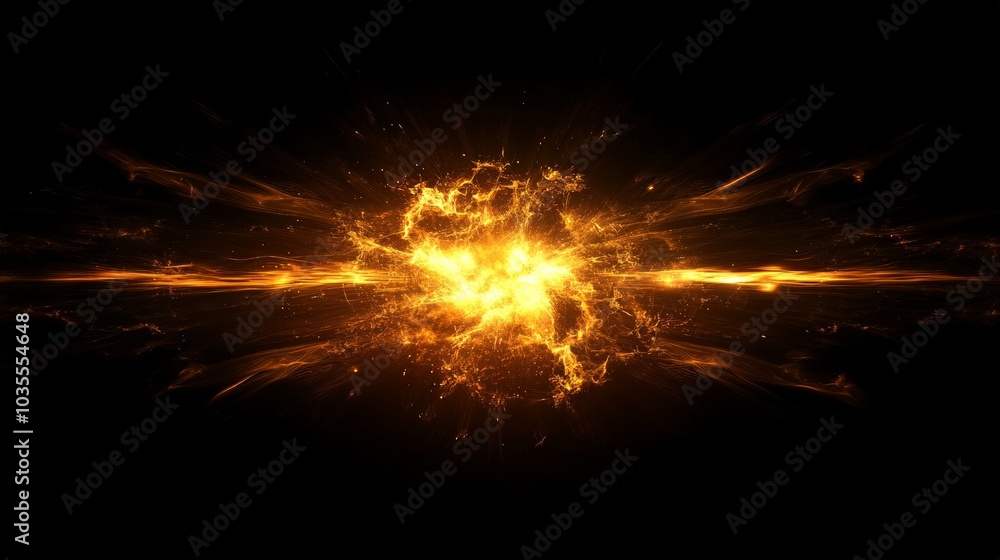 Vibrant Celestial Burst, a striking display of yellow and golden light radiating against a deep black backdrop, featuring luminous sunbursts and enhanced light rays. Vibrant Celestial Burst, a striking display of yellow and golden light radiating against a deep black backdrop, featuring luminous sunbursts and enhanced light rays.