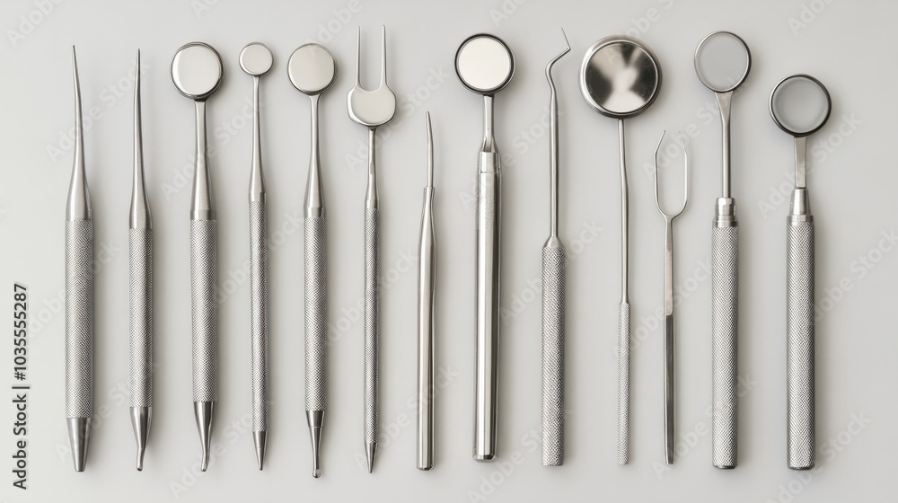 set of doctor equipment against white background set of doctor equipment against white background