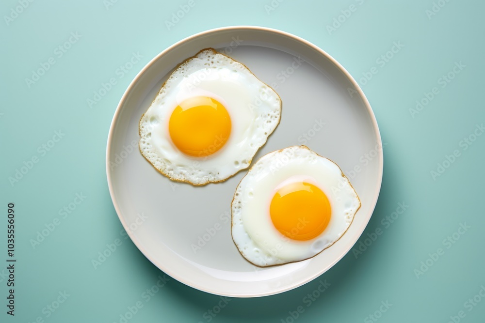 Sunny side up eggs on toast breakfast plate Sunny side up eggs on toast breakfast plate