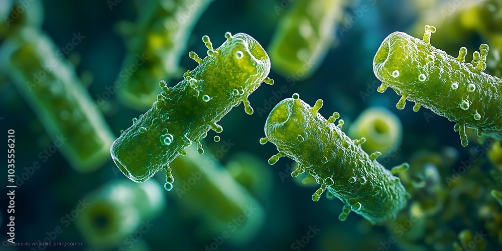 Close-up of bacteria under a microscope Close-up of bacteria under a microscope
