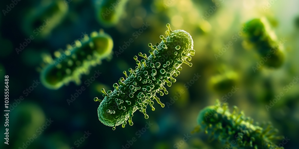 Fototapeta premium Close-up of bacteria under a microscope